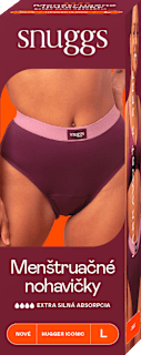 Menštruačné nohavičky Hugger Iconic - bordová, extra silná absorpcia, veľ. L snuggs