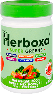 Super Greens őszibarackos ízű italpor Herboxa