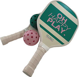 Pickleball Set aus Holz & PE, rosa/dunkelgrün/weiß  Dekorieren & Einrichten