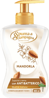 Sapone liquido idratante con latte di mandorla e burro di karité Spuma di Sciampagna