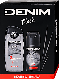 Black férfi tusfürdő és deo spray ajándékcsomag Denim