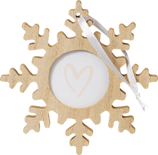 Fotoaufhänger Holz Schneeflocke Paradies