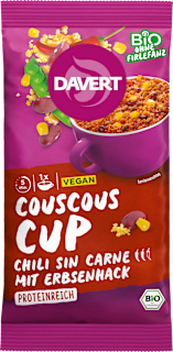 Danie instant kuskus z wegańskim chili sin carne  Davert