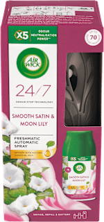 Freshmatic difuzér a náplň do osvěžovače vzduchu jemný satén a měsíční lilie AIR WICK