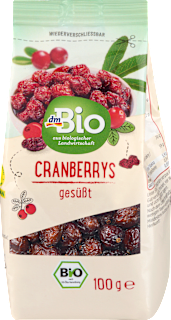 Trockenfrüchte, Cranberrys gesüßt dmBio