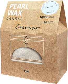 svíčka vonný sypaný vosk Cashmere bílý + 10 ks knotů Emocio
