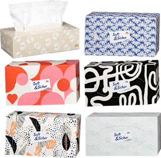 Taschentücher Box 4-lagig sortiert Soft&Sicher