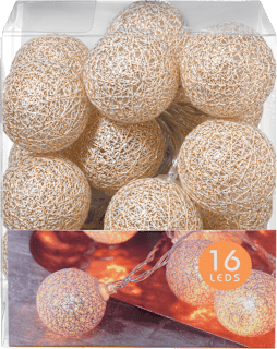 LED Lichterkette, Wabenbälle klein, rosegold beglittert (16er) Dekorieren & Einrichten