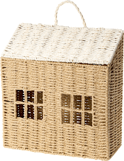 Aufbewahrungskorb aus Seegras, Haus, natur/offwhite (33x14x34 cm) Dekorieren & Einrichten