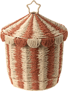 Aufbewahrungskorb aus Seegras, Zirkus, gestreift, rot/offwhite (29,5x38 cm) Dekorieren & Einrichten