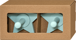 Garderobenhaken-Set aus Holz, Stern, mint (11x6x11 cm) Dekorieren & Einrichten