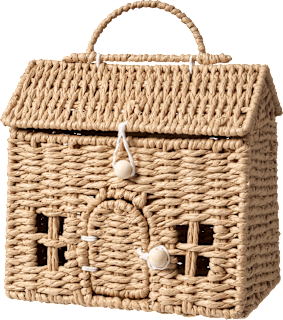 Aufbewahrungsbox aus Seegras, Haus, natur (21x12x18,5 cm) Dekorieren & Einrichten