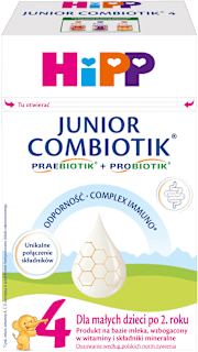 Produkt na bazie mleka 4 Junior Combiotyk, po 2. roku HiPP