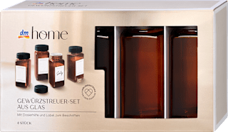 Gewürzgläser-Set mit Streuer, braun/schwarz (4,5x4,5x10,8 cm) dm home