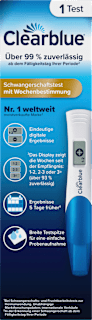 Schwangerschaftstest mit digitaler Anzeige der Woche Clearblue