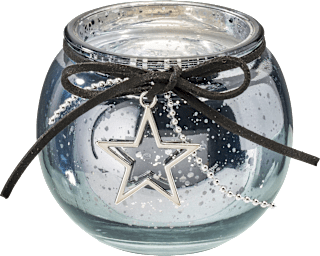 Kerzenhalter aus Glas, rund, grau-blau Dekorieren & Einrichten