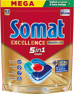 Таблетки за съдомиялна машина Excellence Premium 5в1, 42 броя Somat