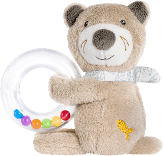 Greifer Otter mit Rasselring, beige fehn