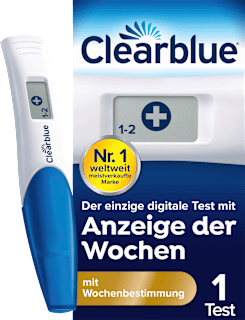 Schwangerschaftstest mit digitaler Anzeige der Woche Clearblue