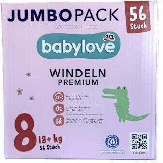Premium pelene jumbo pack vel. 8 (18+ kg) babylove
