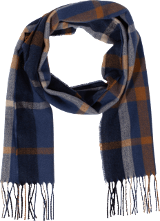 Reciklirani šal s karo uzorkom, unisex - Blue PURSET