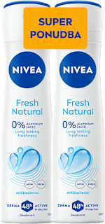 Deodorant v spreju Fresh Natural - super ponudba, 2 × 150 ml NIVEA