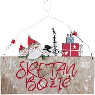 Drveni viseći vijenac – Sretan Božić ZOVAK