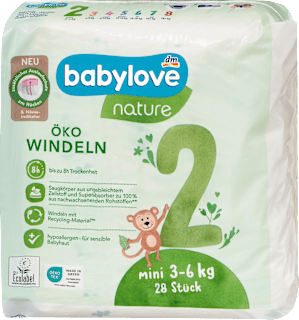 Пелени Еко nature, размер 2 Mini, (3-6 kg) babylove nature