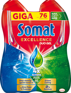 Excellence Duo Gel za strojno pranje posuđa, 2 x 684 ml Somat