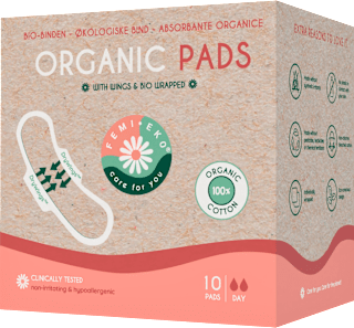 Absorbante cu aripioare din bumbac organic Ultra Day FEMI.EKO