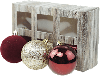 Plastične kuglice za bor – zlatna i crvena ZOVAK