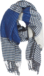 Šal s karo uzorkom, plavo-sivi PURSET