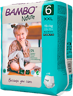Scutece chiloțel numărul 6 15+kg  Bambo Nature