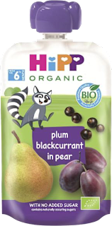BIO HiPPis příkrm v sáčku hruška, černý rybíz a švestka HiPP