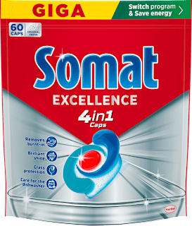 Kapsule za strojno pranje posuđa Excellence 4in1 Somat