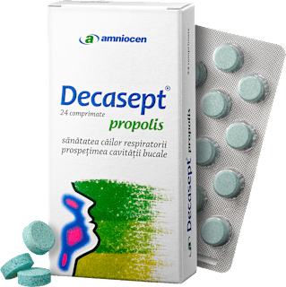 Propolis – Supliment alimentar pentru gât Decasept