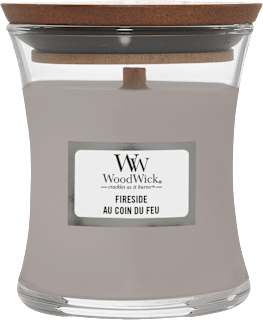 Dišeča sveča v kozarcu Fireside Wood Wick