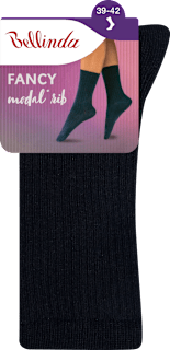 Női zokni, Fancy modal rib, fekete, 39-42 Bellinda