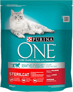 Karma sucha dla kotów dorosłych wysterylizowanych, bogata w wołowinę i pszenicę, BIFENSIS PURINA ONE