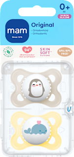 dudlík Original 0+m šedý/žlutý mam