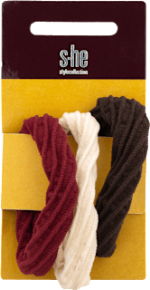 Haargummi-Set gerippt  s-he stylecollection