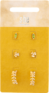 Ohrstecker-Set Blatt, Schleife, Strass s-he stylecollection