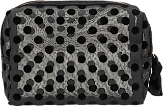 Kosmetiktasche Mesh schwarz gepunktet Vito & Joe