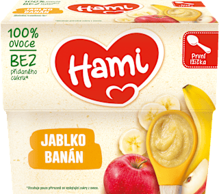 Príkrm 100% ovocie jablko a banán Hami