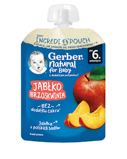 Пюре с ябълка и праскова, от 6+ м Gerber