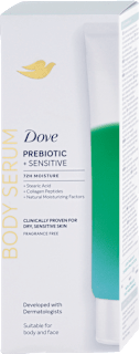 Telové sérum na suchú a citlivú pokožku Prebiotic + Sensitive 72H Moisture Dove