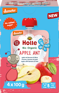 Quetschie Apple Ant Apfel mit Banane & Birne ab dem 6. Monat Holle