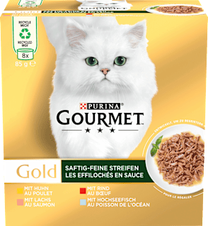 Nassfutter Katze Gold Saftig-Feine Streifen Purina Gourmet
