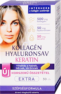 Kollagén+hyaluronsav, Keratin Extra szépségformula tabletta Interherb