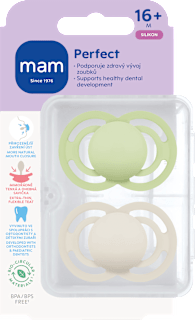 dudlík Perfekt 16+m, zelený/béžový mam